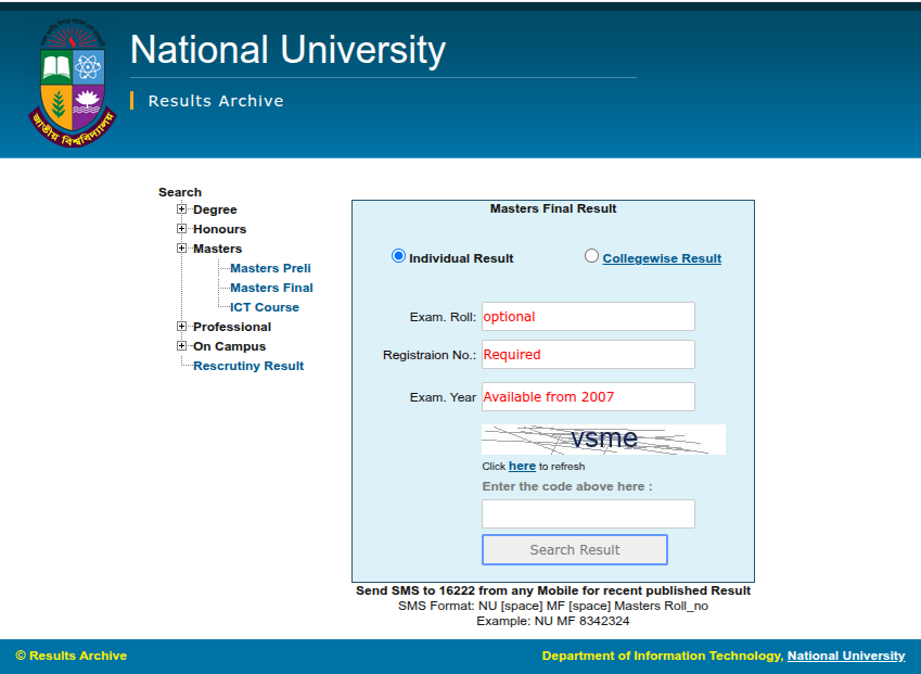 NU Masters Result 2025